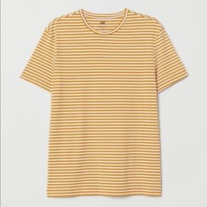 H&M Women’s Yellow Striped T Shirt L